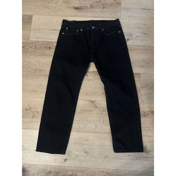 Levis 505 Regular Fit Black Jeans Mens Size 36 x 30 Pockets - Picture 1 of 3